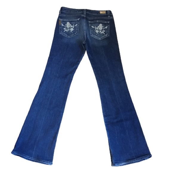 PAIGE Laurel Canyon Rose Vine Bootcut Jeans W28 - Picture 3 of 6